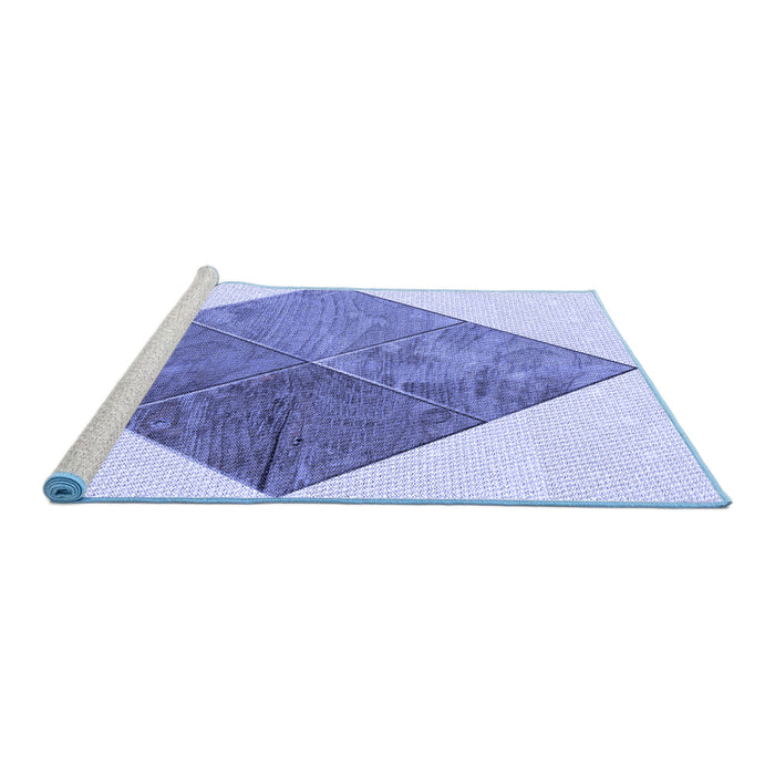 Sideview of Machine Washable Transitional Periwinkle Purple Rug, wshpat1047blu