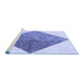 Sideview of Machine Washable Transitional Periwinkle Purple Rug, wshpat1047blu