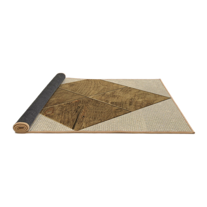 Thickness of Patterned Khaki Gold Rug, pat1047brn