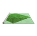 Sideview of Machine Washable Transitional Light Green Rug, wshpat1047grn