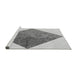 Sideview of Machine Washable Transitional Silver Gray Rug, wshpat1047gry