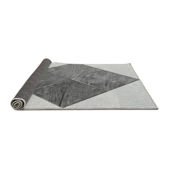 Thickness of Patterned Silver Gray Rug, pat1047gry