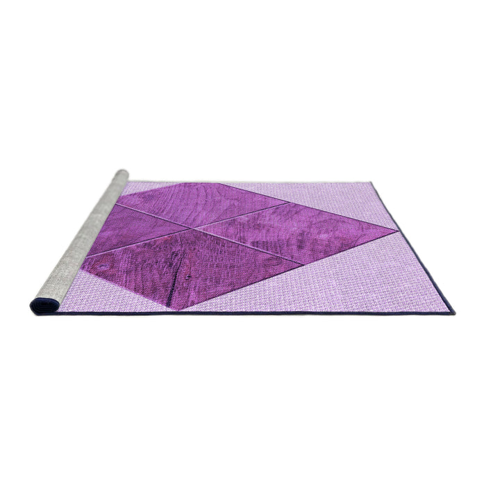 Sideview of Machine Washable Transitional Blossom Pink Rug, wshpat1047pur