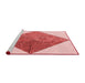 Sideview of Machine Washable Transitional Deep Rose Pink Rug, wshpat1047rd