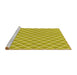 Sideview of Machine Washable Transitional Bold Yellow Rug, wshpat1049yw