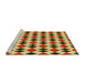 Sideview of Machine Washable Transitional Saffron Red Rug, wshpat1050yw