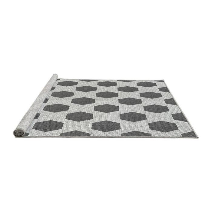 Sideview of Machine Washable Transitional Smokey Gray Rug, wshpat1051gry