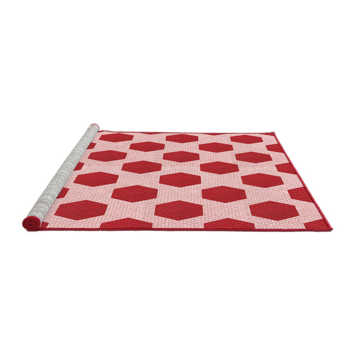 Sideview of Machine Washable Transitional Red Rug, wshpat1051rd
