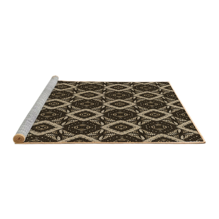 Sideview of Machine Washable Transitional Brown Rug, wshpat1053brn