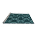 Sideview of Machine Washable Transitional Deep Teal Green Rug, wshpat1053lblu