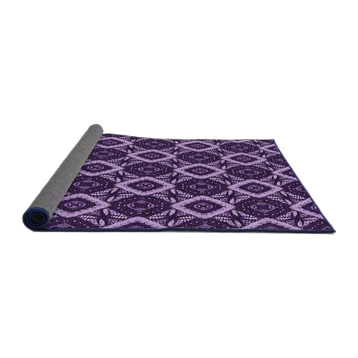 Thickness of Patterned Lilac Purple Rug, pat1053pur