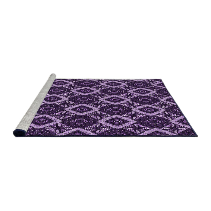 Sideview of Machine Washable Transitional Lilac Purple Rug, wshpat1053pur