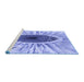 Sideview of Machine Washable Transitional Royal Blue Rug, wshpat1055blu