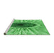 Sideview of Machine Washable Transitional Green Rug, wshpat1055grn