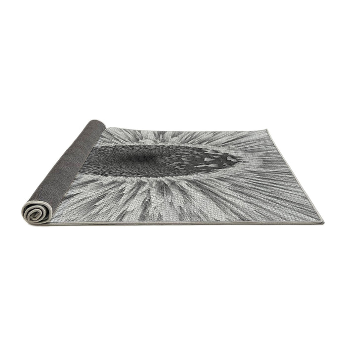Thickness of Patterned Platinum Silver Gray Rug, pat1055gry