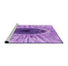 Sideview of Machine Washable Transitional Pastel Purple Pink Rug, wshpat1055pur