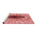 Sideview of Machine Washable Transitional Pastel Pink Rug, wshpat1055rd