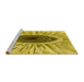 Sideview of Machine Washable Transitional Bright Gold Yellow Rug, wshpat1055yw