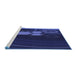 Sideview of Machine Washable Transitional Royal Blue Rug, wshpat1056blu