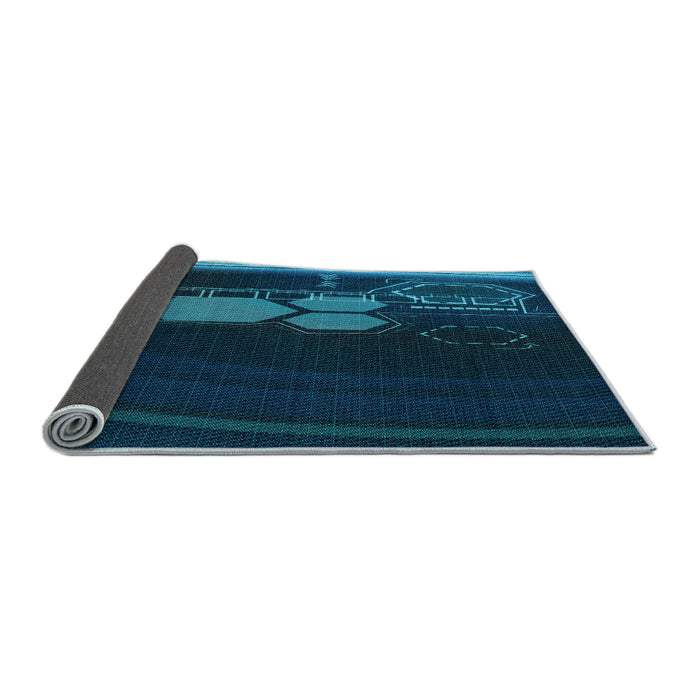 Thickness of Patterned Night Blue Rug, pat1056lblu