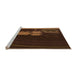 Sideview of Machine Washable Transitional Mahogany Brown Rug, wshpat1056org