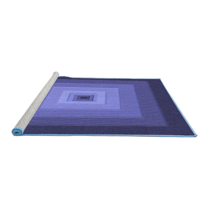 Sideview of Machine Washable Transitional Light Slate Blue Rug, wshpat1057blu
