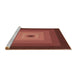 Sideview of Machine Washable Transitional Orange Rug, wshpat1057brn