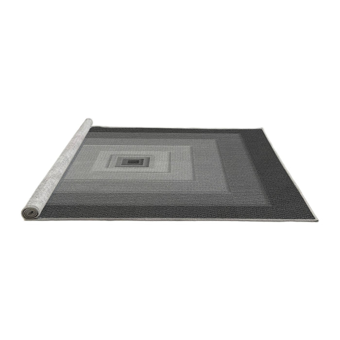 Sideview of Machine Washable Transitional Gunmetal Gray Rug, wshpat1057gry