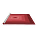 Sideview of Machine Washable Transitional Red Rug, wshpat1057rd