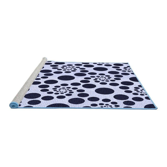 Sideview of Machine Washable Transitional Dark Slate Blue Rug, wshpat1058blu