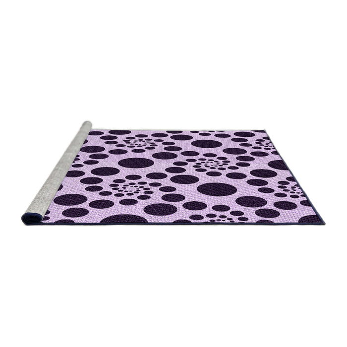 Sideview of Machine Washable Transitional Blossom Pink Rug, wshpat1058pur