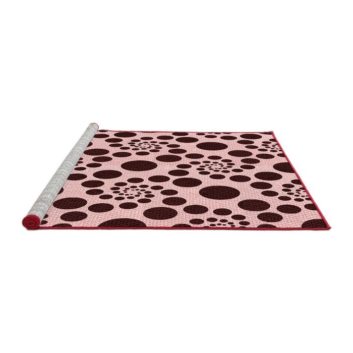 Sideview of Machine Washable Transitional Deep Rose Pink Rug, wshpat1058rd