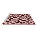 Sideview of Machine Washable Transitional Deep Rose Pink Rug, wshpat1058rd