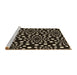 Sideview of Machine Washable Transitional Black Rug, wshpat1059brn