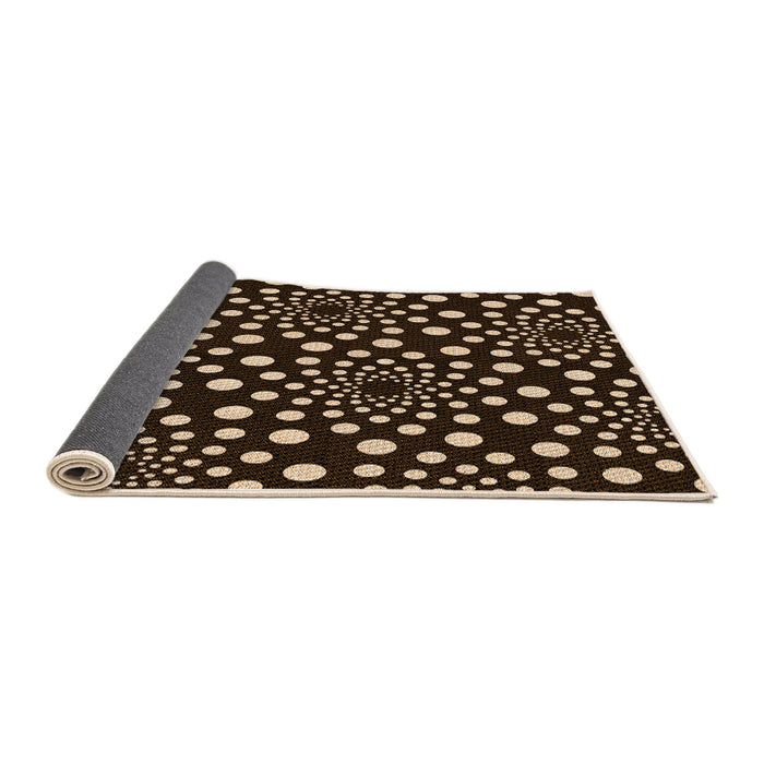 Thickness of Patterned Black Brown Rug, pat1059org
