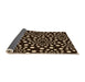 Thickness of Patterned Black Brown Rug, pat1059org