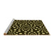 Sideview of Machine Washable Transitional Black Rug, wshpat1059yw