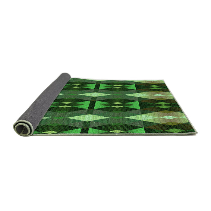 Thickness of Patterned Dark Forest Green Rug, pat106grn