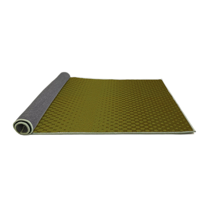 Thickness of Patterned Dark Yellow Green Rug, pat1060grn