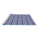 Sideview of Machine Washable Transitional Midnight Blue Rug, wshpat1061blu