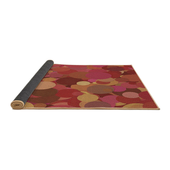 Thickness of Patterned Bright Orange Rug, pat1062brn