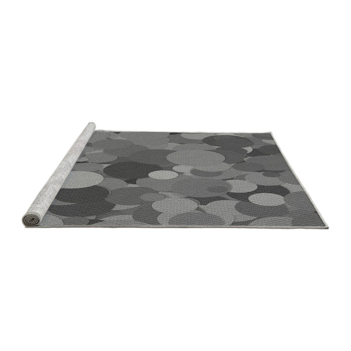 Sideview of Machine Washable Transitional Grey Gray Rug, wshpat1062gry