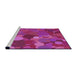 Sideview of Machine Washable Transitional Neon Pink Rug, wshpat1062pur