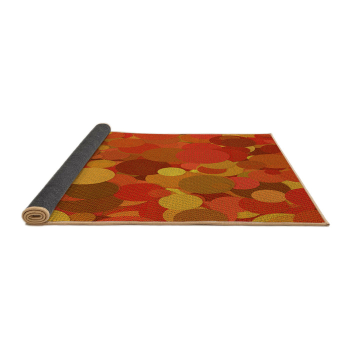 Thickness of Patterned Orange Red Orange Rug, pat1062yw