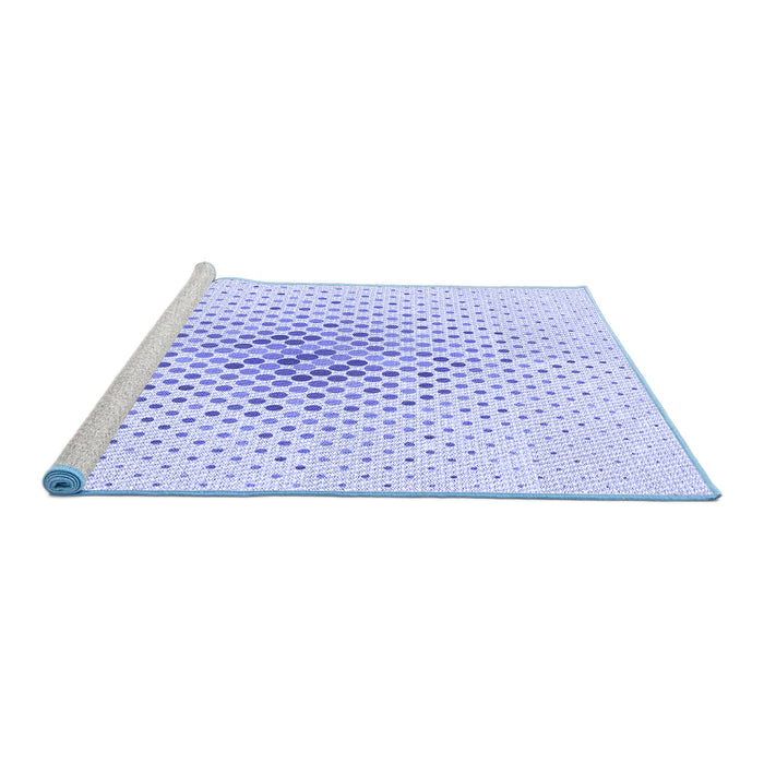 Sideview of Machine Washable Transitional Lavender Blue Rug, wshpat1063blu