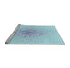 Sideview of Machine Washable Transitional Denim Blue Rug, wshpat1063lblu