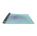 Thickness of Patterned Denim Blue Rug, pat1063lblu