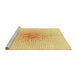 Sideview of Machine Washable Transitional Sun Yellow Rug, wshpat1063yw