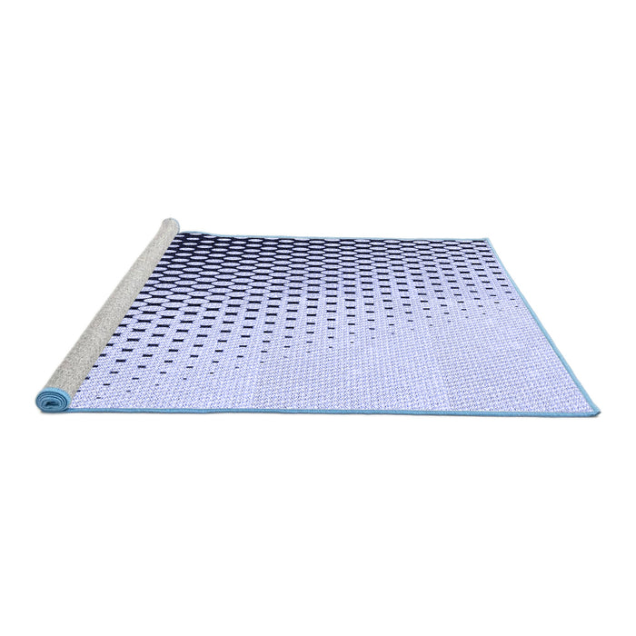 Sideview of Machine Washable Transitional Lavender Blue Rug, wshpat1064blu