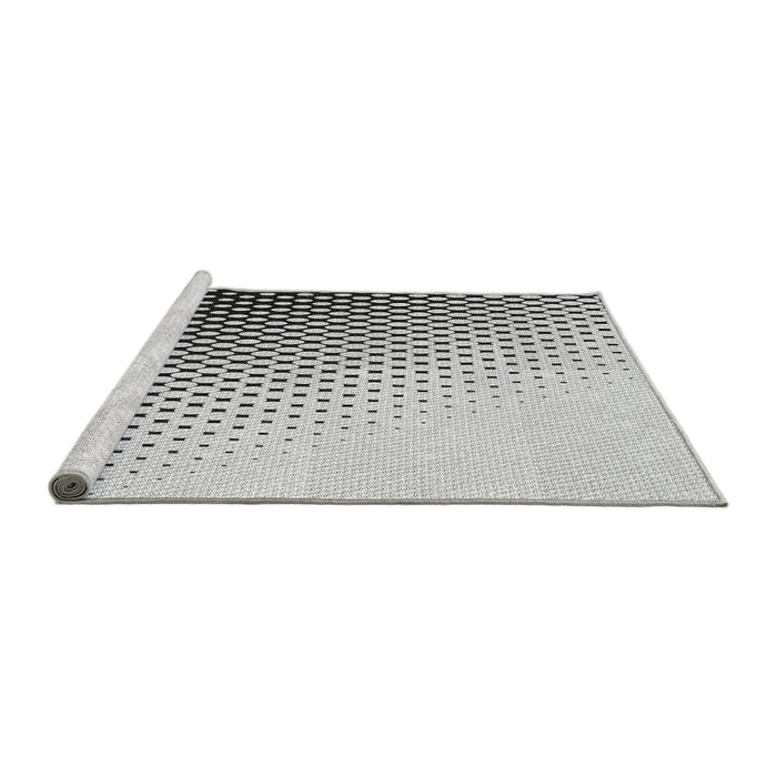 Sideview of Machine Washable Transitional Platinum Gray Rug, wshpat1064gry